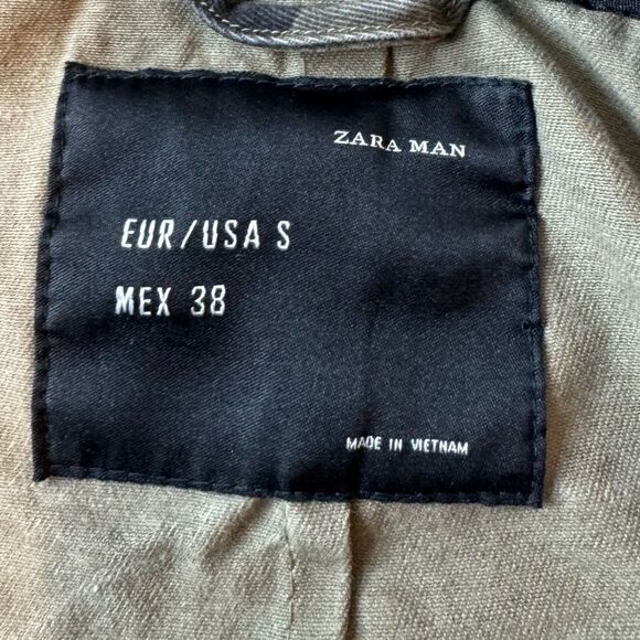 Zara Men Multicolor Camouflage Long Sleeve Pockets Full Zip Hooded Jacket Sz S - Picture 3 of 16